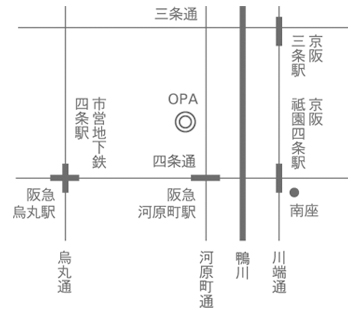 京東都(と)河原町店へのアクセスマップ