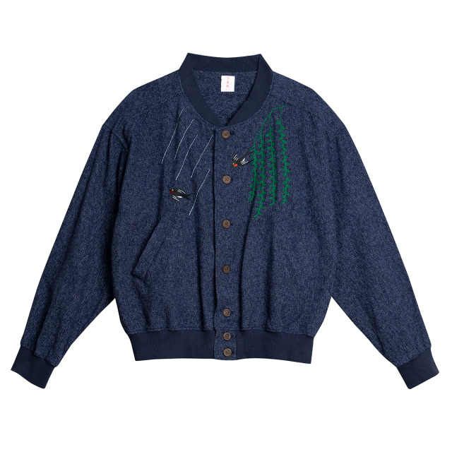 KY27-1222／ブルゾン／白鷺と柳