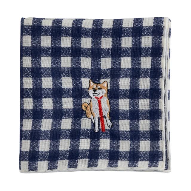 KY28-1160／ガーゼハンカチ／拒否柴